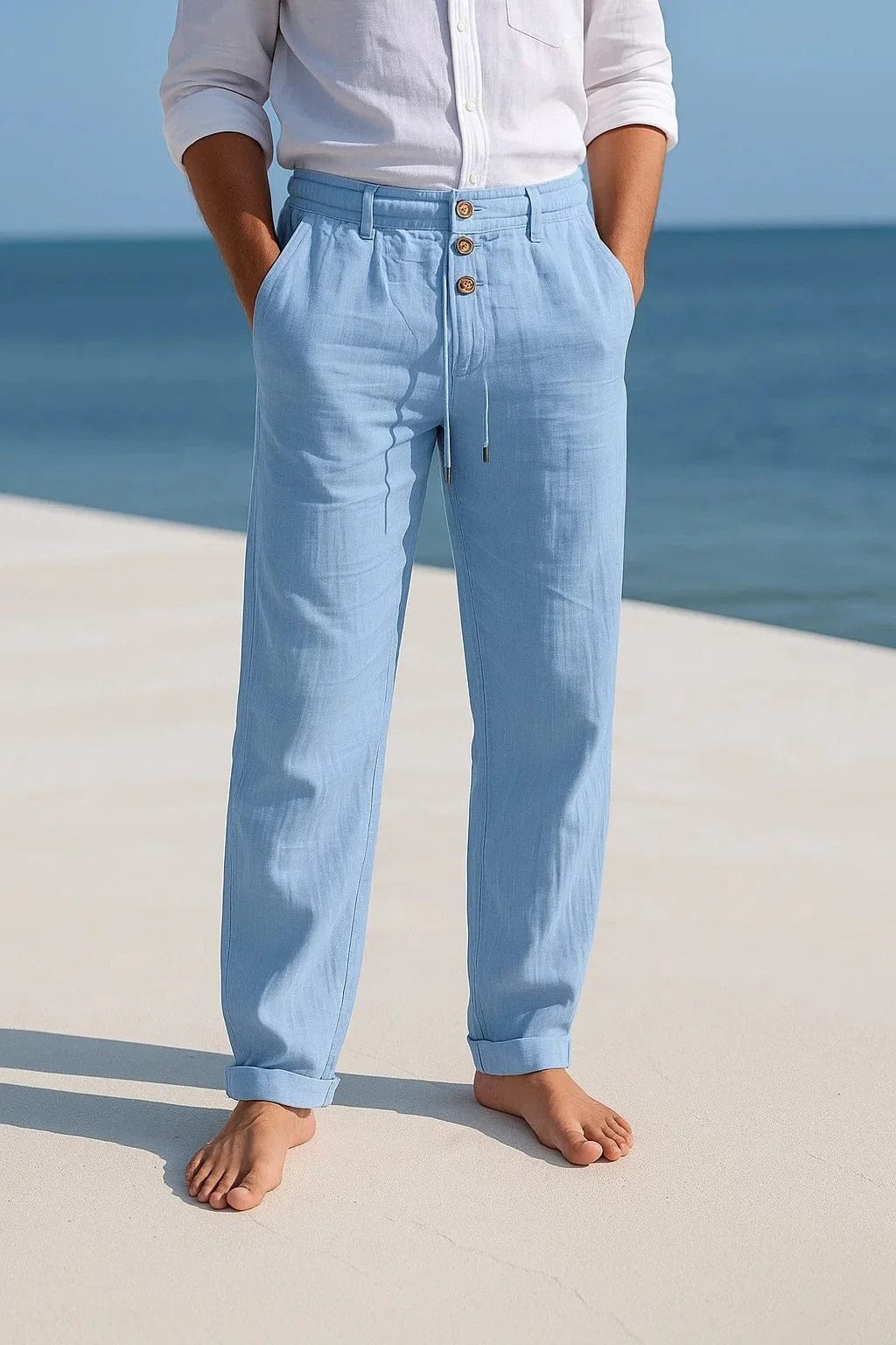 Men's fashion chino pants, breathable with a relaxed fit for comfortable everyday casual style.