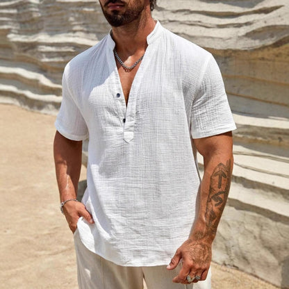 Men's breathable comfort polo shirt, short sleeve, button placket, perfect for everyday casual style.