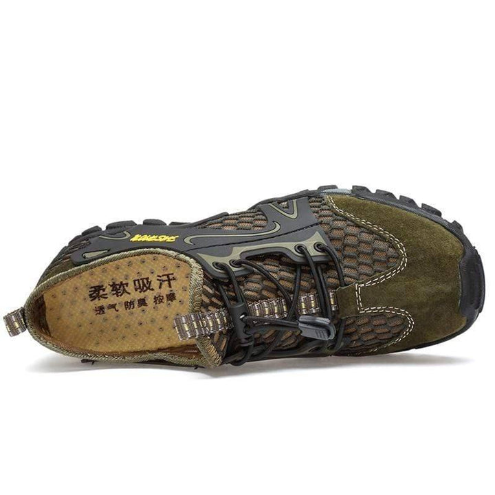 Durable men's outdoor trekking shoes, offering breathability and excellent grip for hiking.