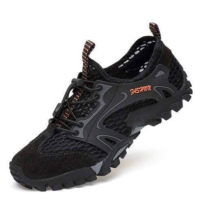 Lightweight men's outdoor footwear, built for breathability and traction on hiking trails.