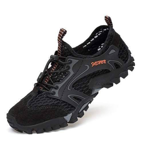 Lightweight men's outdoor footwear, built for breathability and traction on hiking trails.