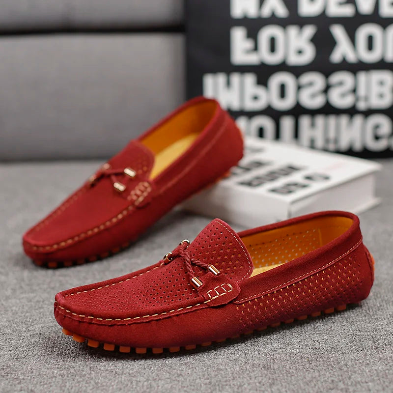 Easy slip-on leather shoes for men. Perfect for casual comfort, walking, and summer daily wear.
