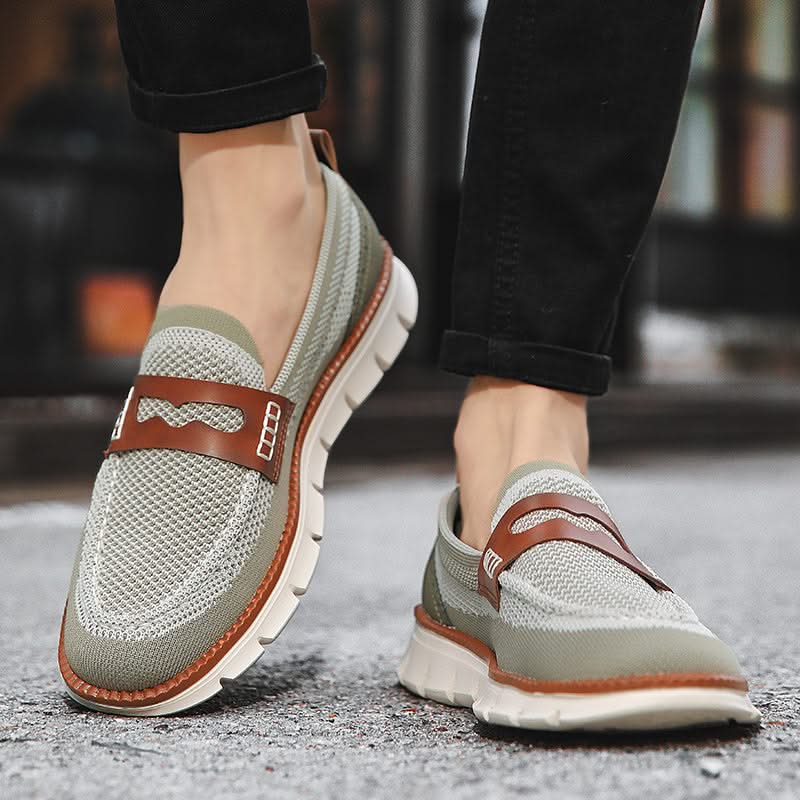 Side view of men's lightweight mesh loafers, designed for ultimate comfort.