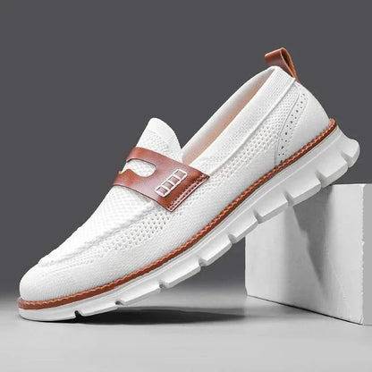 Men's fashion loafers: breathable mesh & orthopedic cushioning for casual style.