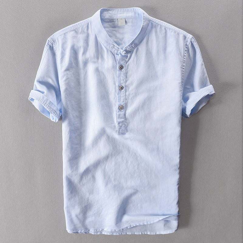 Men's breathable short sleeve summer shirt, perfect for casual wear, warm weather, and vacation.