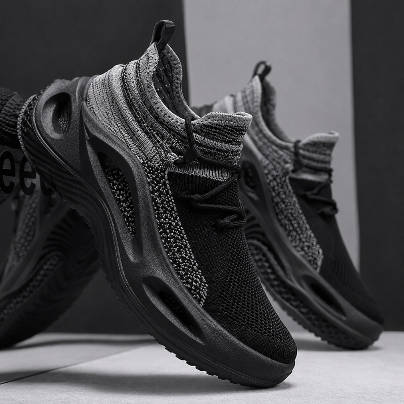 Men's breathable street sneakers, cushioned for comfort, a versatile modern casual shoe.
