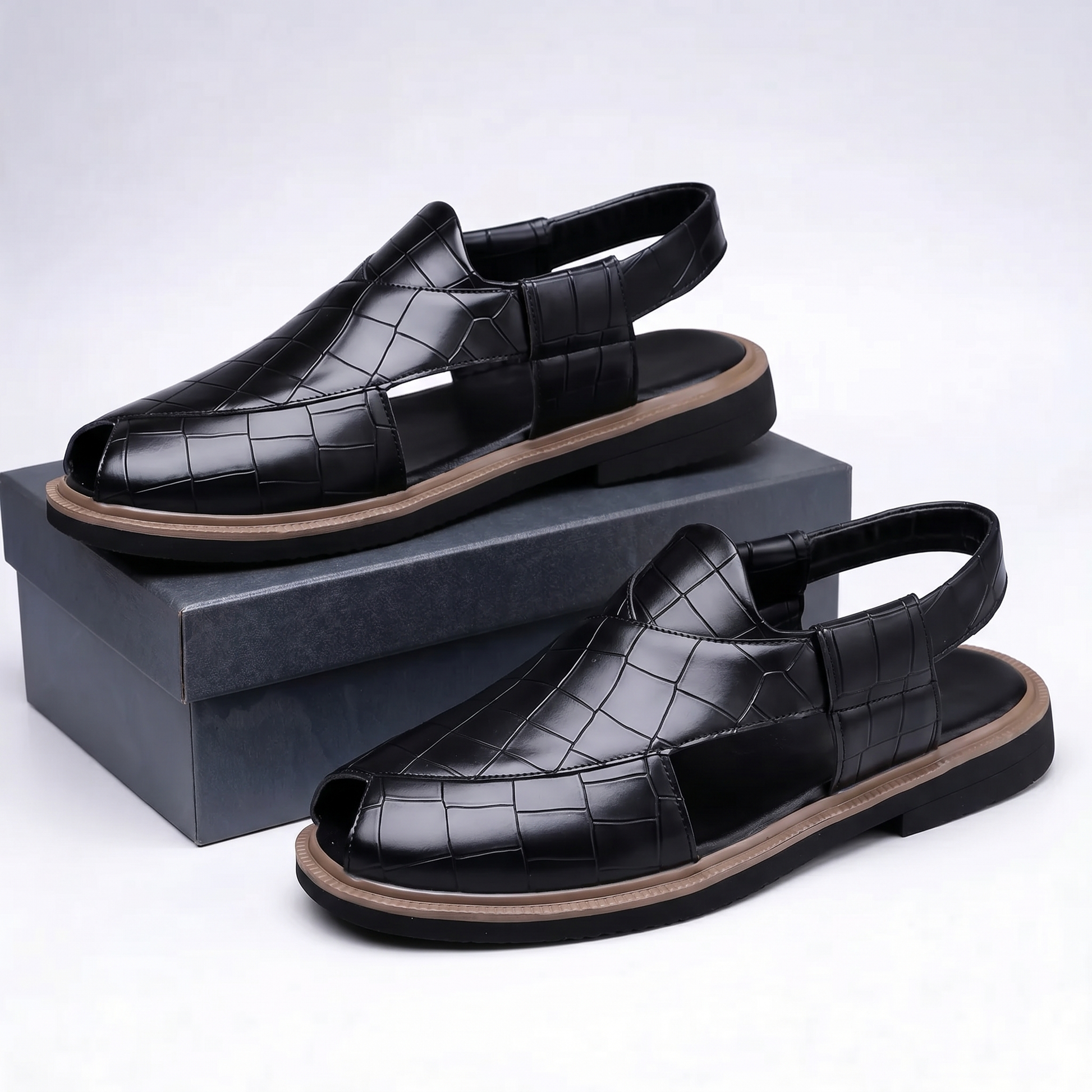 Men's Brenton outdoor sandals with robust grip soles, ensuring stability and comfort.