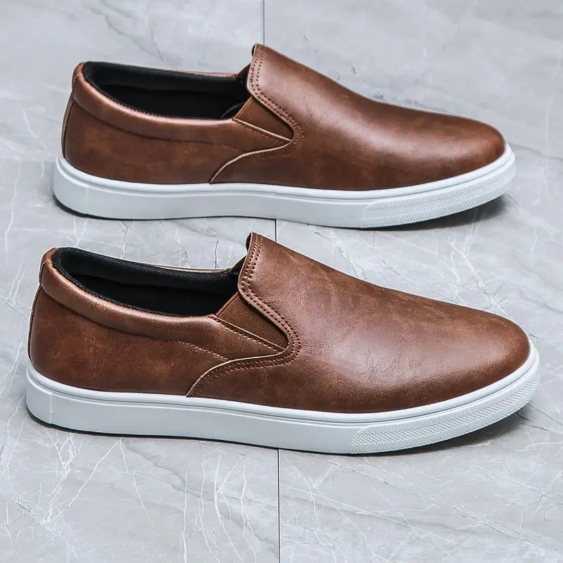 Men's Brock slip-on loafers in brown, offering effortless style and comfort for casual or formal wear.