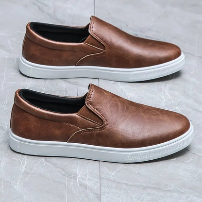 Men's Brock slip-on loafers in brown, offering effortless style and comfort for casual or formal wear.