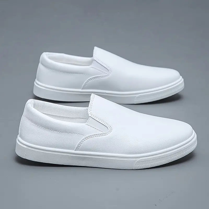Man wearing black Brock slip-on loafers, showcasing the effortless style and comfort of these versatile men's dress shoes.