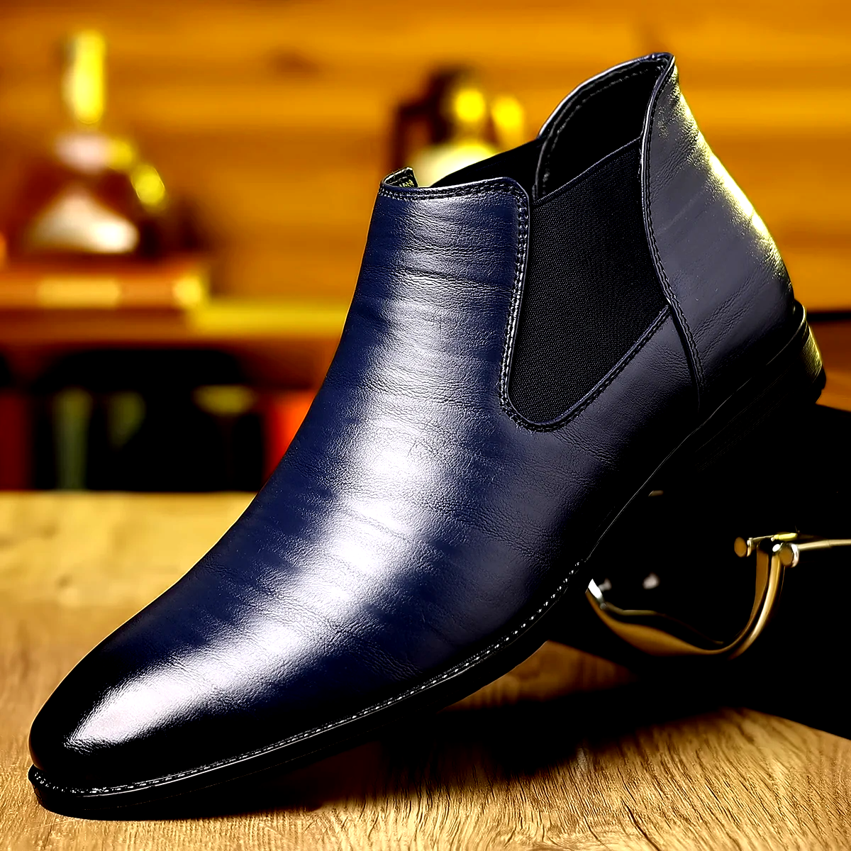 Black men's formal dress shoes featuring a non-slip sole and cushioned insole for comfort and durability.