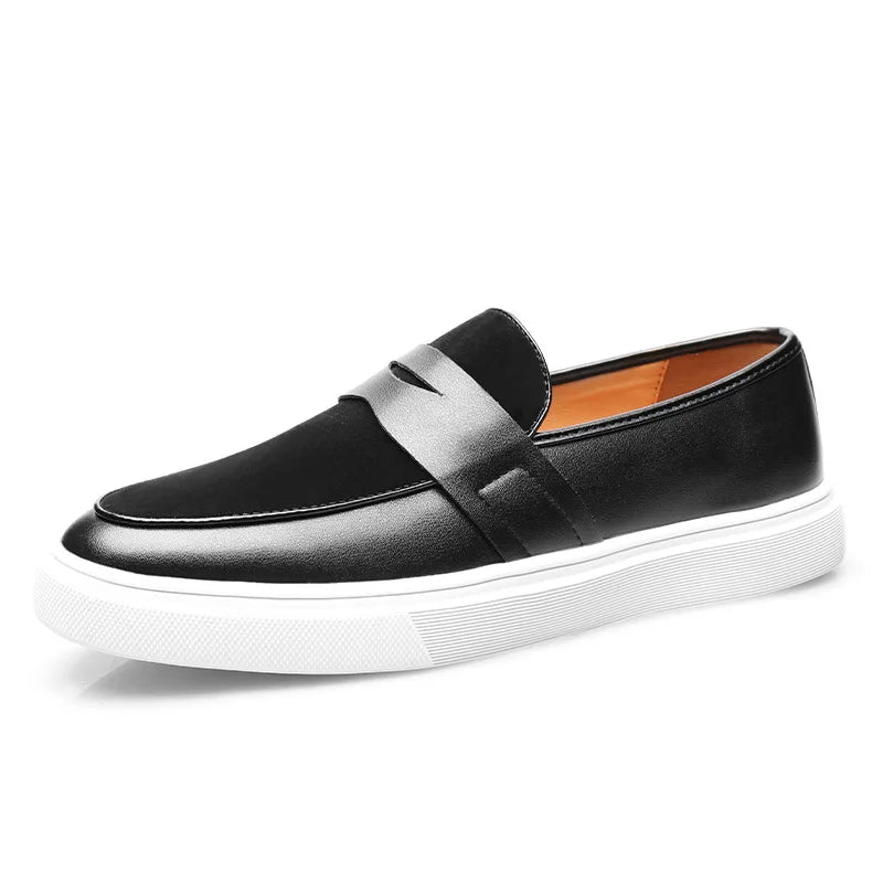 Stylish men's slip-on loafers in a versatile tan color, ideal for comfortable everyday wear & a polished casual look.
