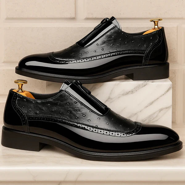 Comfortable & stylish men's textured oxford dress shoes; versatile formal footwear with bold design.
