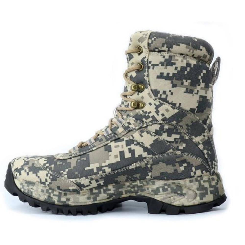 Front view of men's tactical waterproof hiking boots, perfect for rugged outdoor activities
