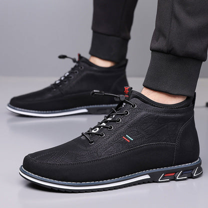 Graphite Gray men's athletic Oxford hi-top sneakers, barefoot design for enhanced natural movement & comfort.
