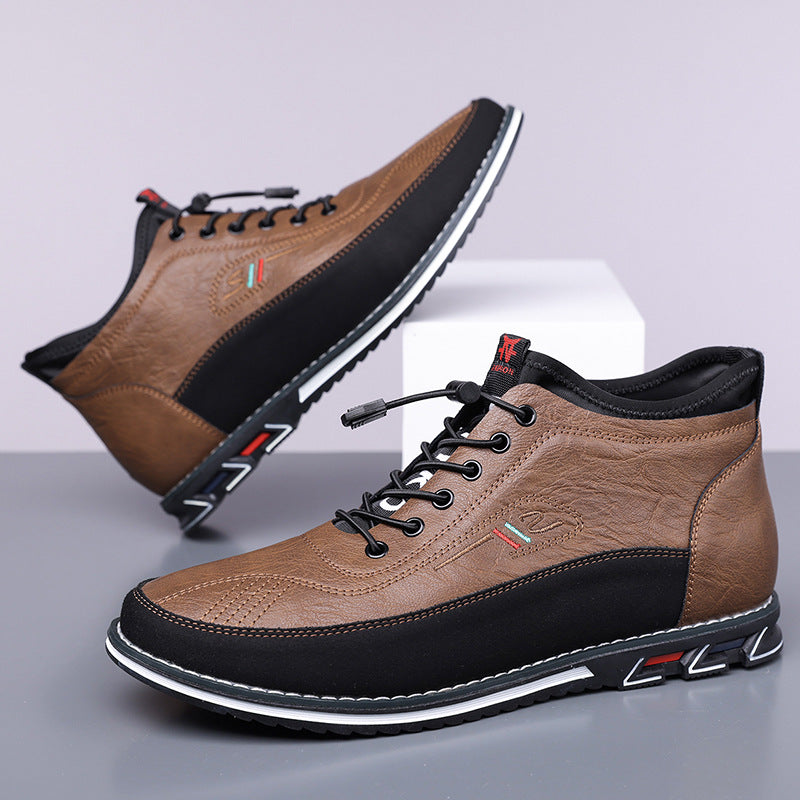 Graphite Gray men's Oxford style hi-top sneakers, versatile for casual or athletic wear, waterproof.