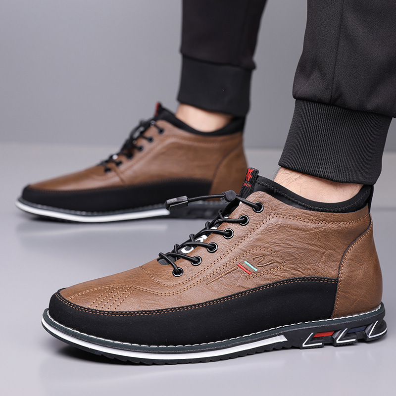 Jet Black men's comfort barefoot hi-top sneakers with shock absorption, Oxford style, natural feel.