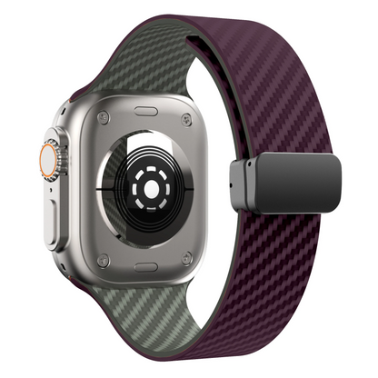Sleek men's carbon fiber watch band, durable and modern sport accessory.