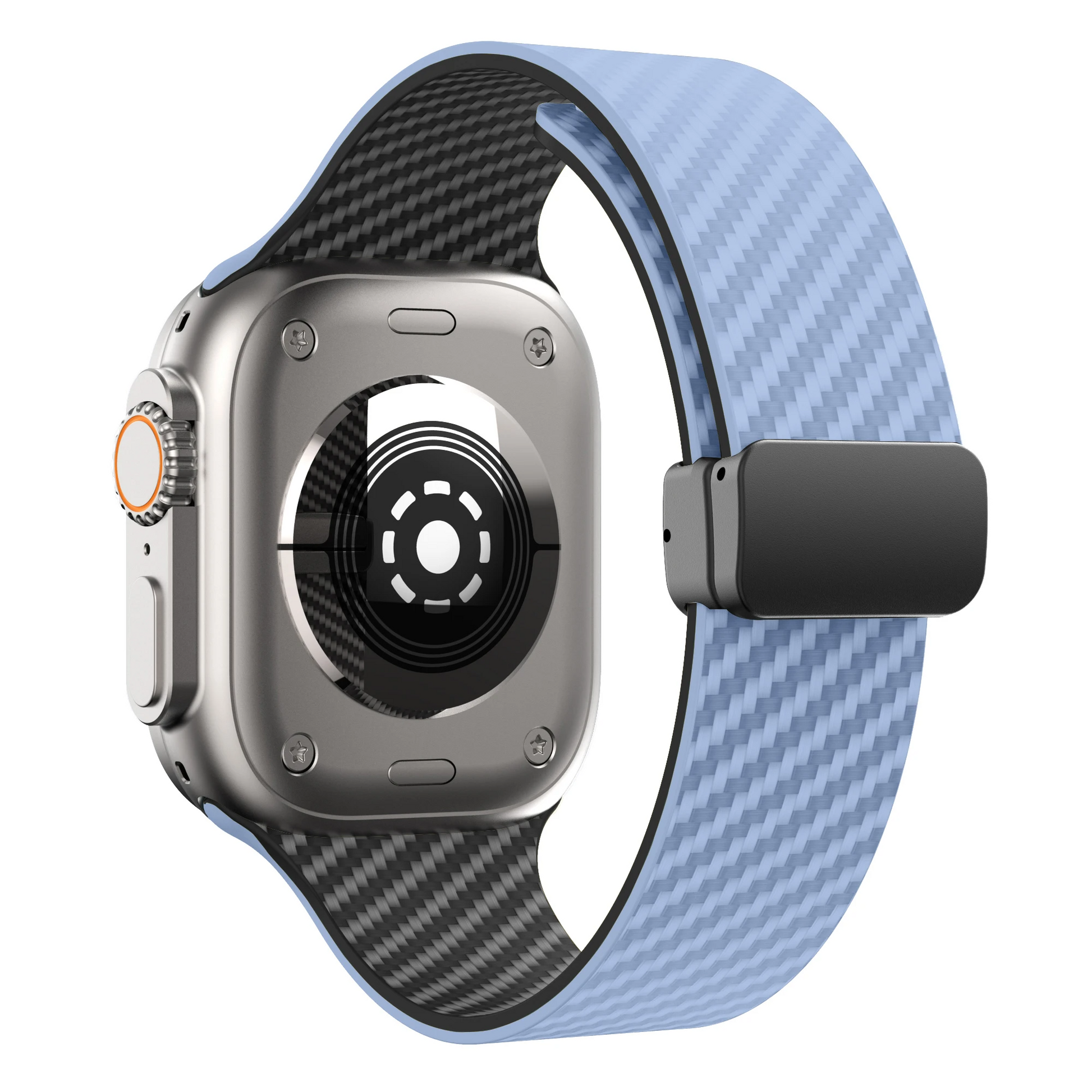 Men's stylish carbon fiber watch band, durable & comfortable sport strap.