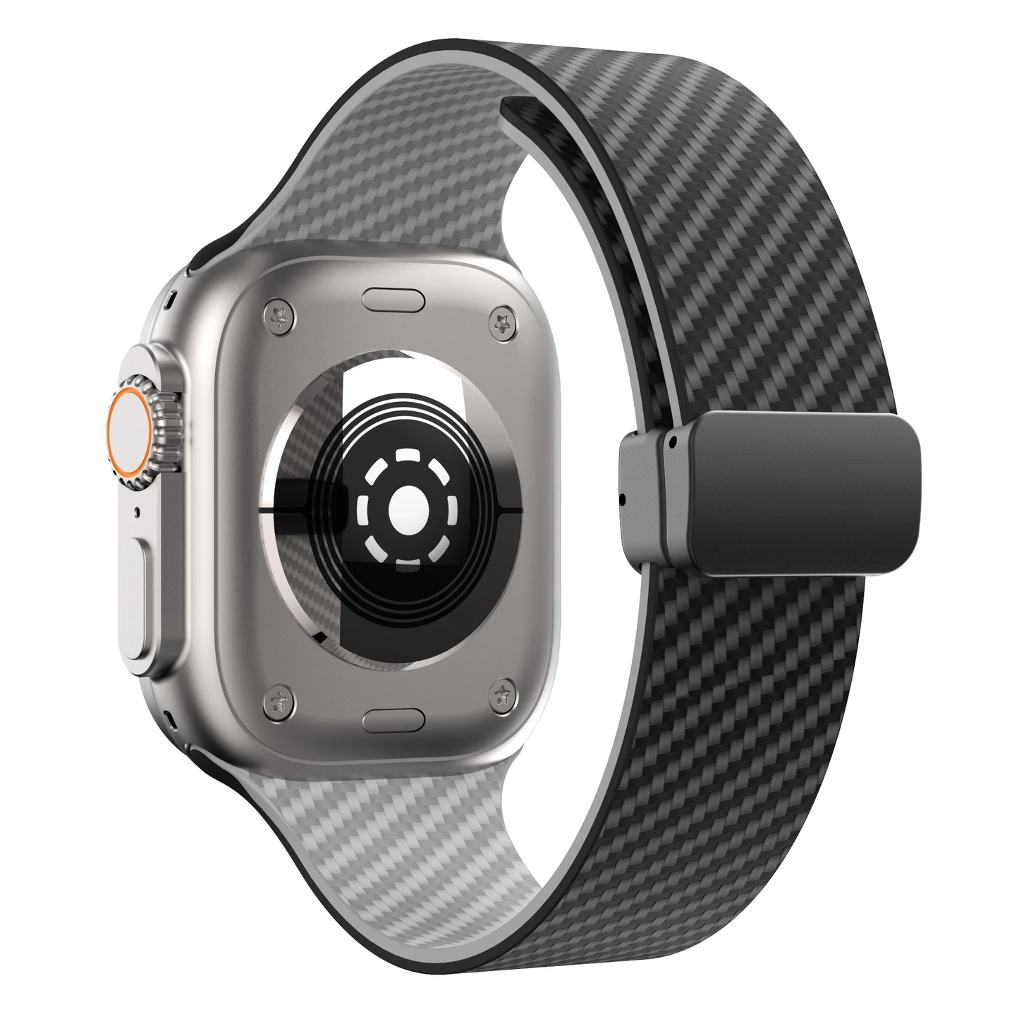 Men's durable carbon fiber watch strap, sleek design & secure fit.