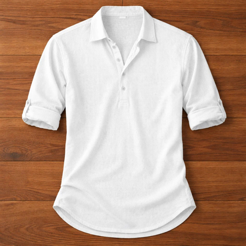 Comfortable men's Carter Henley short sleeve shirt, a versatile choice for casual & summer fashion.