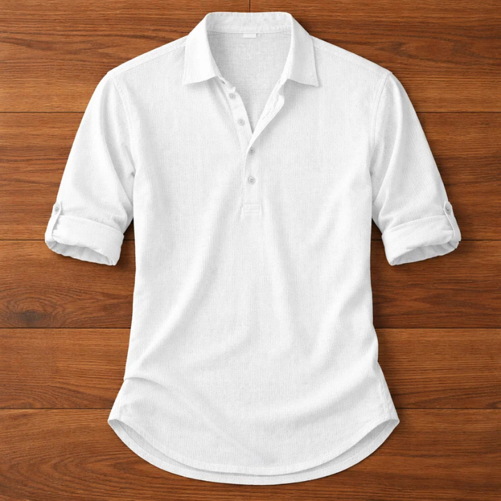 Comfortable men's Carter Henley short sleeve shirt, a versatile choice for casual & summer fashion.