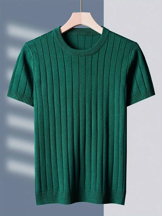 Men's Caspian ribbed short sleeve tee, offering effortless style & all-day comfort. Perfect casual everyday wear.