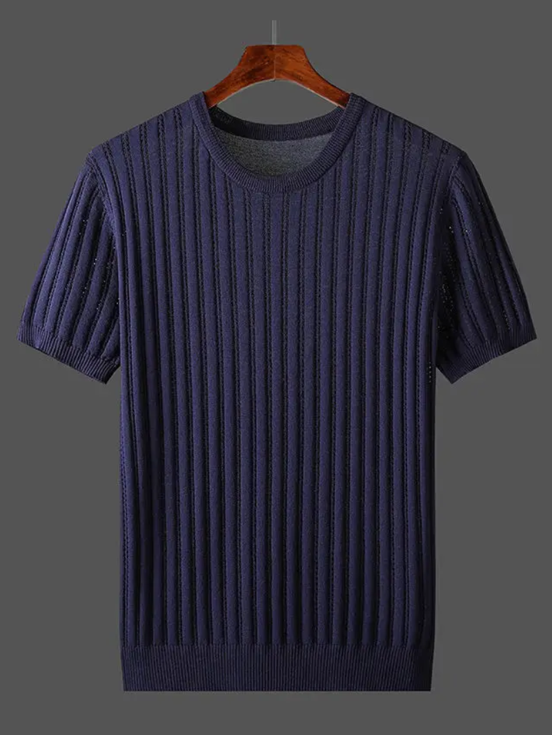 Men's comfort ribbed tee, designed for all-day wear with effortless style. A must-have short sleeve casual top.