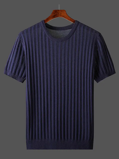 Men's comfort ribbed tee, designed for all-day wear with effortless style. A must-have short sleeve casual top.