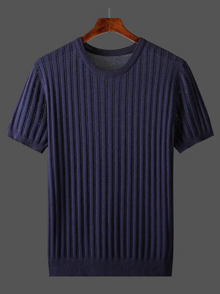 Men's comfort ribbed tee, designed for all-day wear with effortless style. A must-have short sleeve casual top.