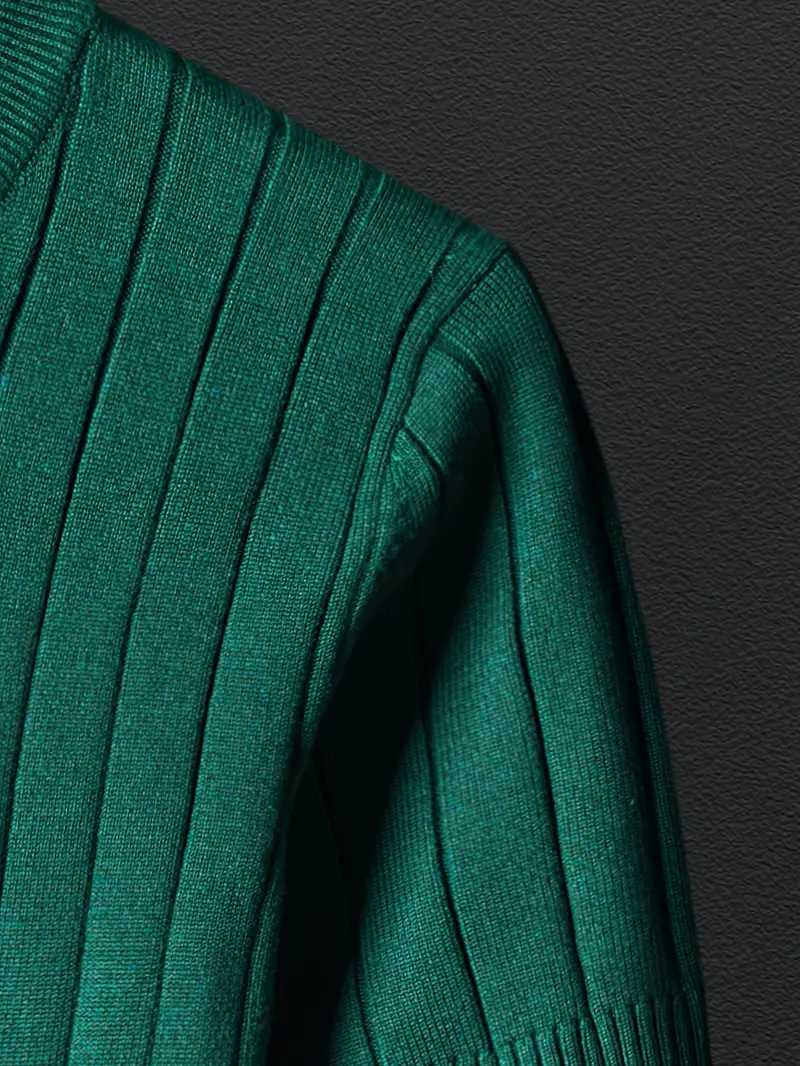 Close-up of a men's ribbed tee, highlighting the unique texture. A stylish & breathable short sleeve casual shirt.