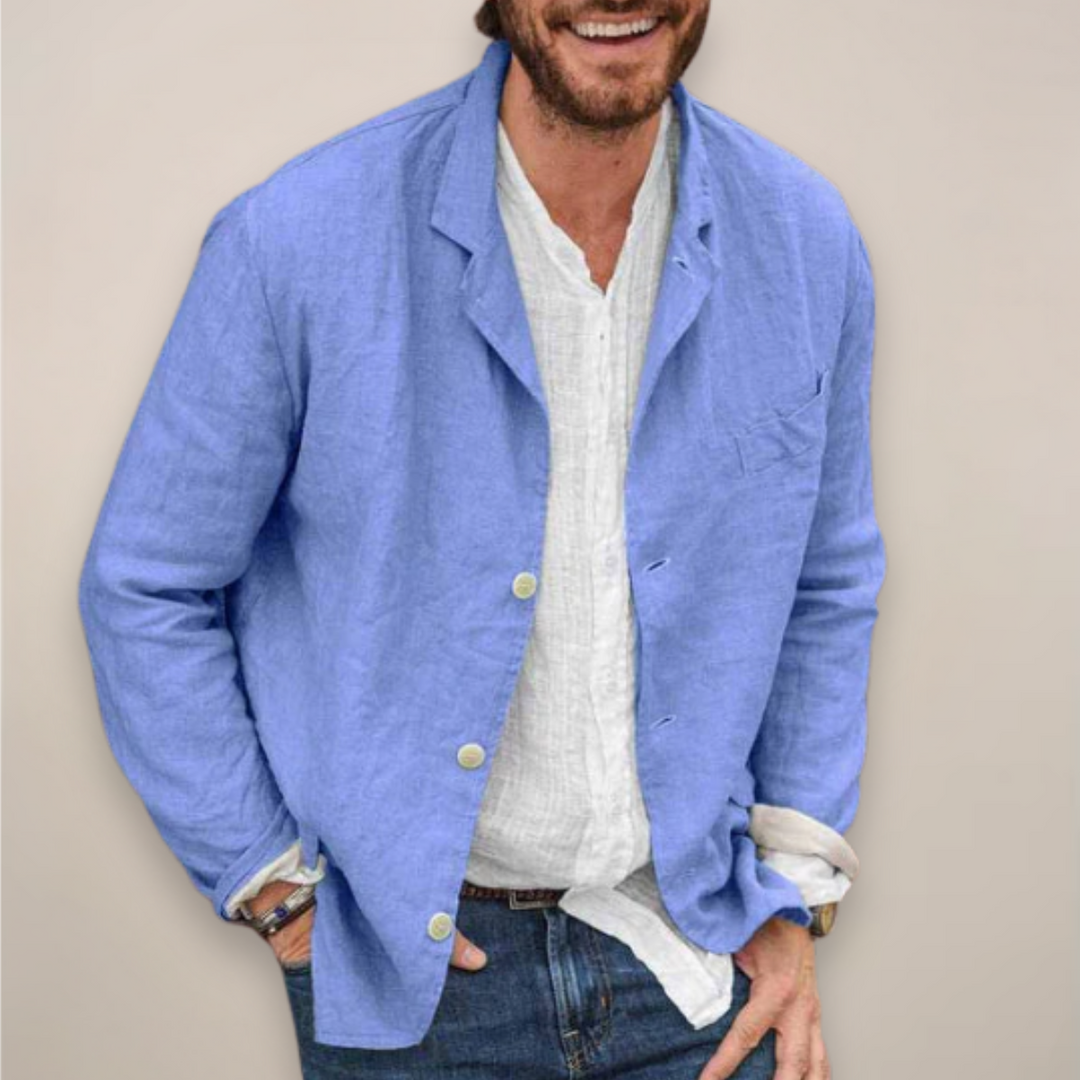 Relaxed fit men's casual jacket, ideal for versatile everyday style. Travel-ready & comfortable outerwear.