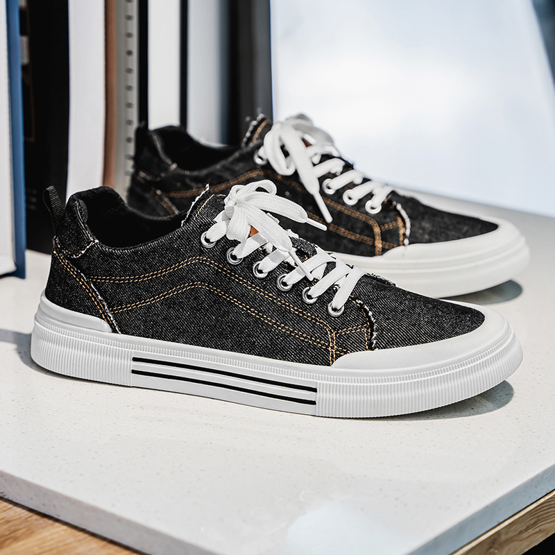 Stylish blue denim men's footwear, comfortable casual shoes for everyday wear & streetwear fashion.