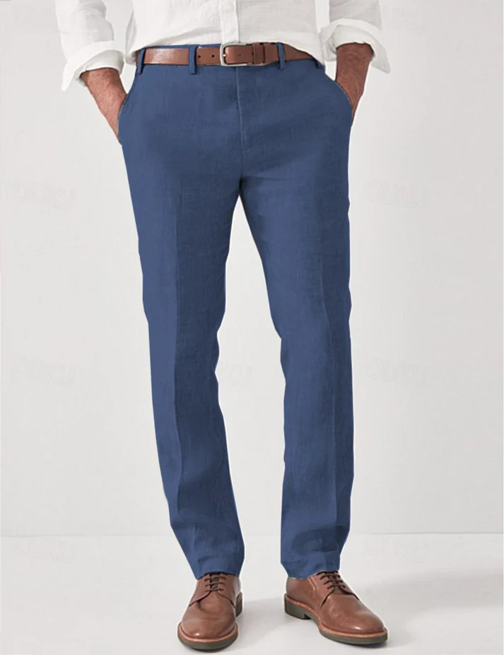 Relaxed fit men's harem pants with elastic waist & breathable fabric, great for summer & casual comfort.