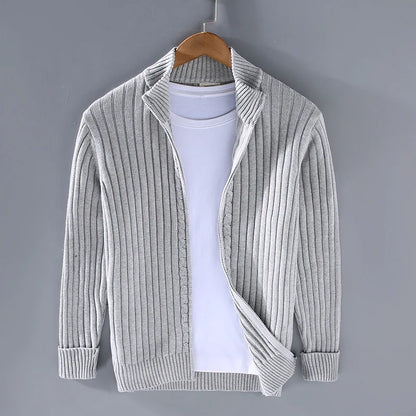 Men's comfortable knitted jacket, perfect fall/winter layering piece. Stylish casual open front cardigan.