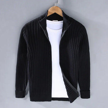 Soft men's knitted jacket, relaxed open front cardigan for ultimate comfort and casual wear.
