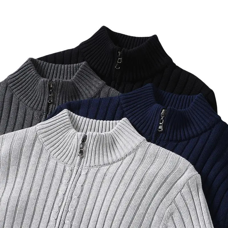 Men's comfortable knitted open front cardigan, a relaxed casual jacket for men's fall/winter fashion.