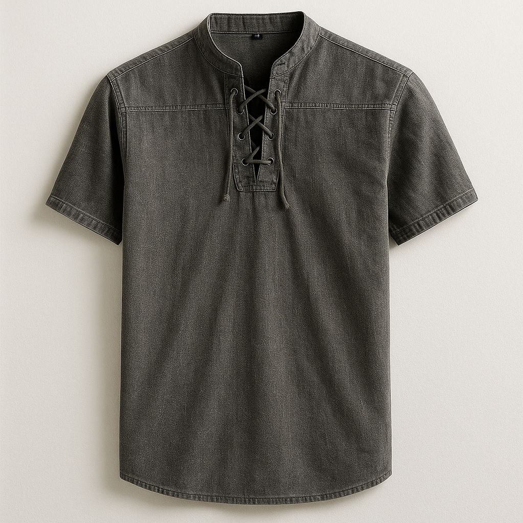 Men's fashion long sleeve henley, a relaxed fit casual shirt styled for everyday comfort and classic appeal.
