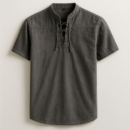 Men's fashion long sleeve henley, a relaxed fit casual shirt styled for everyday comfort and classic appeal.