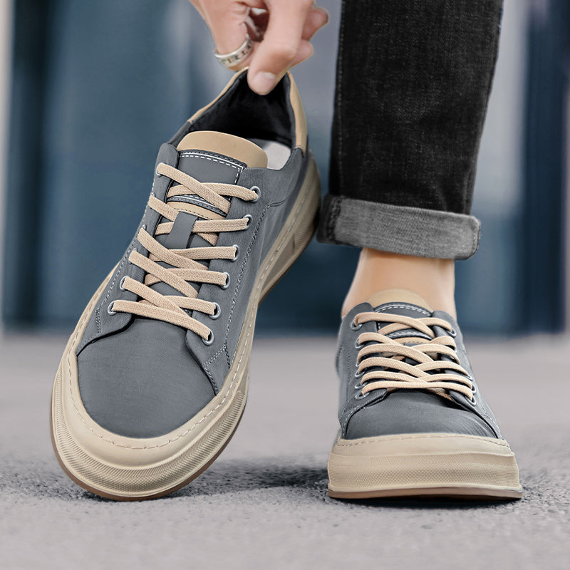 Stylish blue men's lightweight sneakers, perfect for everyday casual wear & comfortable walking.
