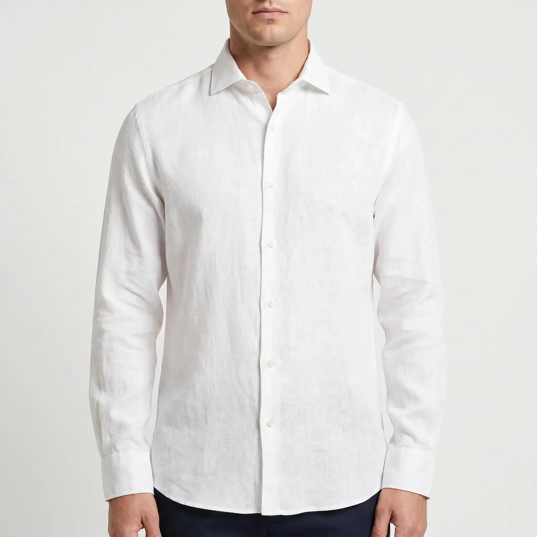 Summer fashion men's long-sleeve button-up shirt, a casual top for a relaxed and stylish look.