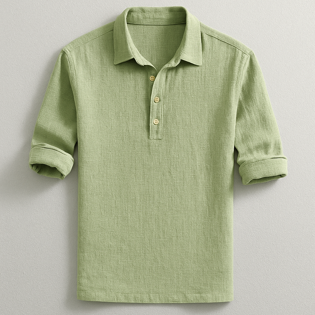 Tailored fit long sleeve men's henley shirt, a modern choice for casual fashion & comfort.