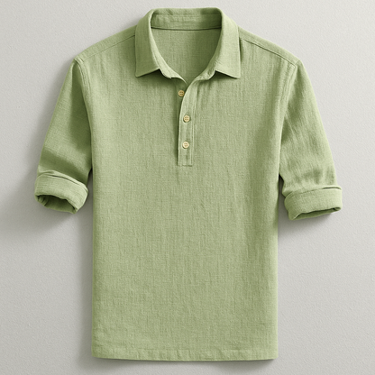 Tailored fit long sleeve men's henley shirt, a modern choice for casual fashion & comfort.
