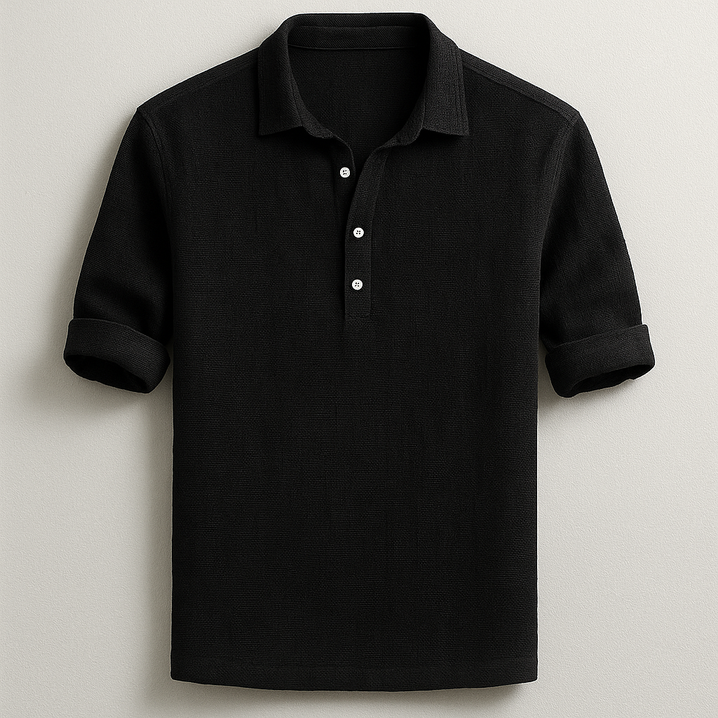 Versatile men's Roman henley shirt, long sleeve & tailored fit, perfect for casual spring/summer style.