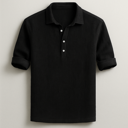 Versatile men's Roman henley shirt, long sleeve & tailored fit, perfect for casual spring/summer style.