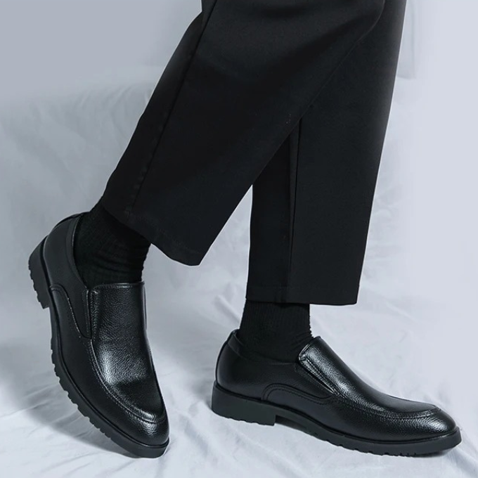 Modern men's slip-on loafers, excellent for business casual and everyday comfort & style.