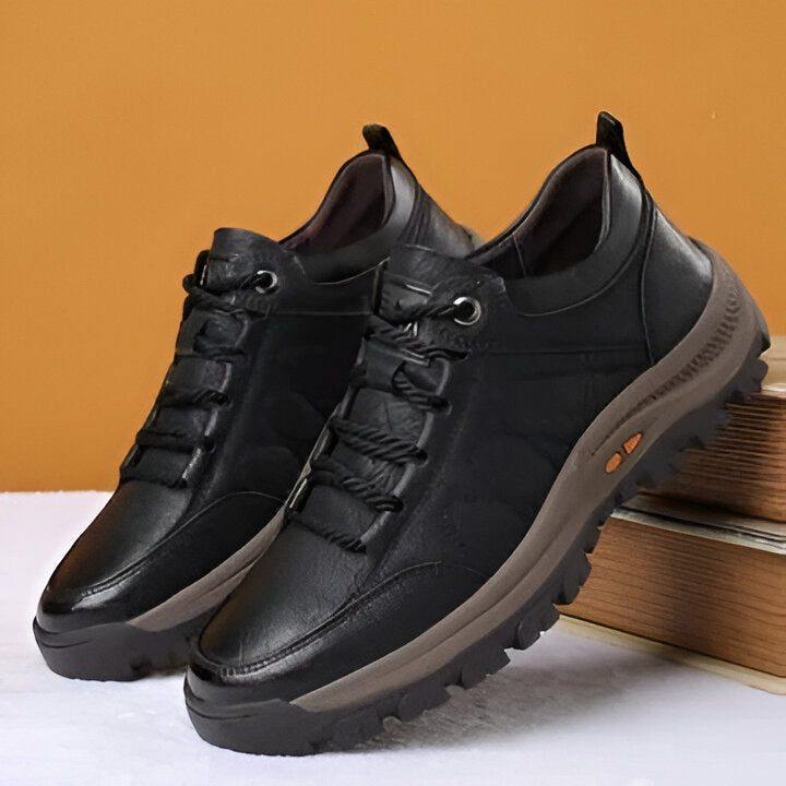 Comfortable men's slip-on casual shoes with strong arch support, ideal for foot pain relief & versatile daily wear.
