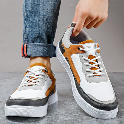 Comfortable men's everyday sneakers with stylish suede accents & practical lace-up closure for casual wear.