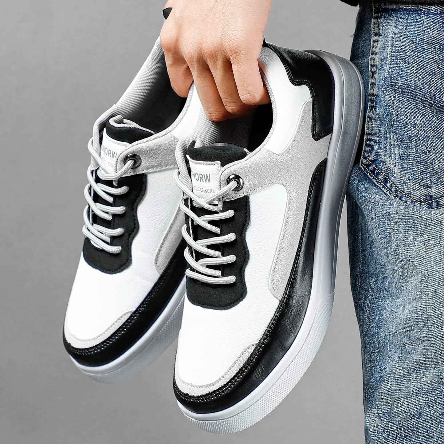 Versatile men's casual suede accent sneakers, offering stylish comfort for everyday wear in various colors.
