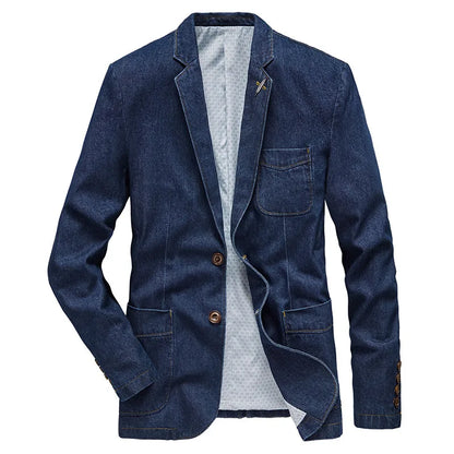 Versatile men's casual tailored jacket, offering a stylish modern fit for everyday fashion and outerwear needs.